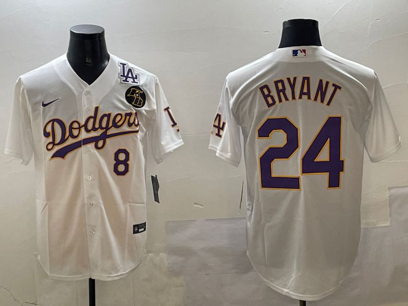 Men Los Angeles Dodgers 24 Bryant White Fashion Game 2025 Nike MLB Jersey style 3066